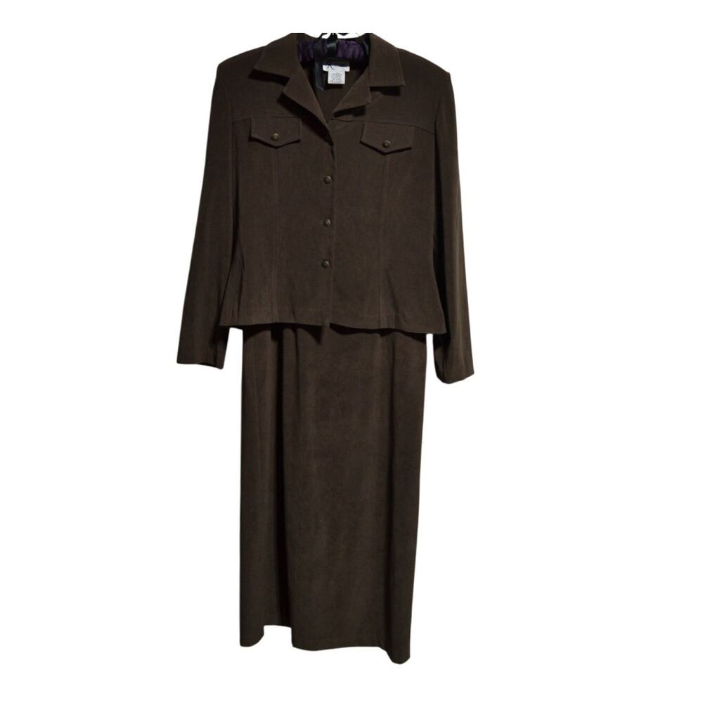 K Studio Woman's Heritage Vintage 2 Piece Dress & Jacket Set Green Size 8